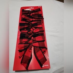Holiday Time Red and Black Plaid Bows